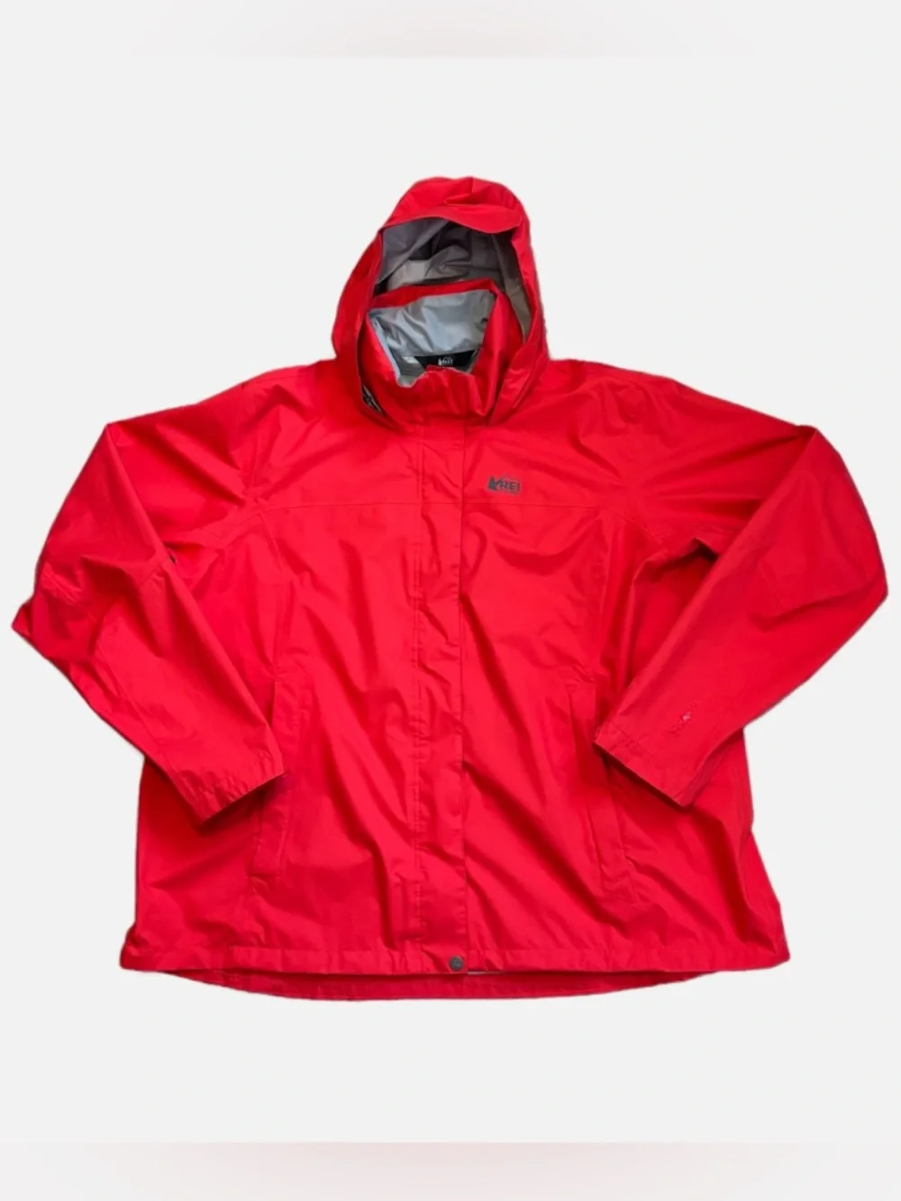 REI Co-op Rainier Peak 2.5L Rain Jacket Coral Red Hooded Waterproof Women’s 3X - Picture 6 of 16
